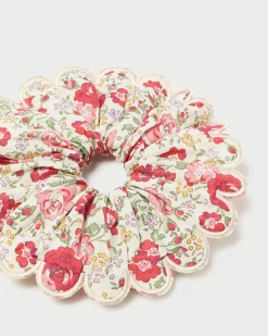Loeffler Randall Frankie Pink Floral Scallop Scrunchie