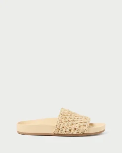 Loeffler Randall Henri Green/White Crochet Raffia Sandal