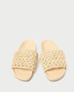Loeffler Randall Henri Green/White Crochet Raffia Sandal