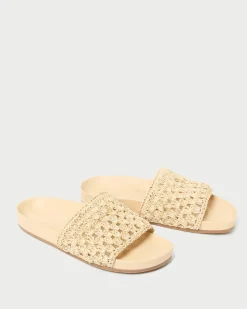 Loeffler Randall Henri Green/White Crochet Raffia Sandal