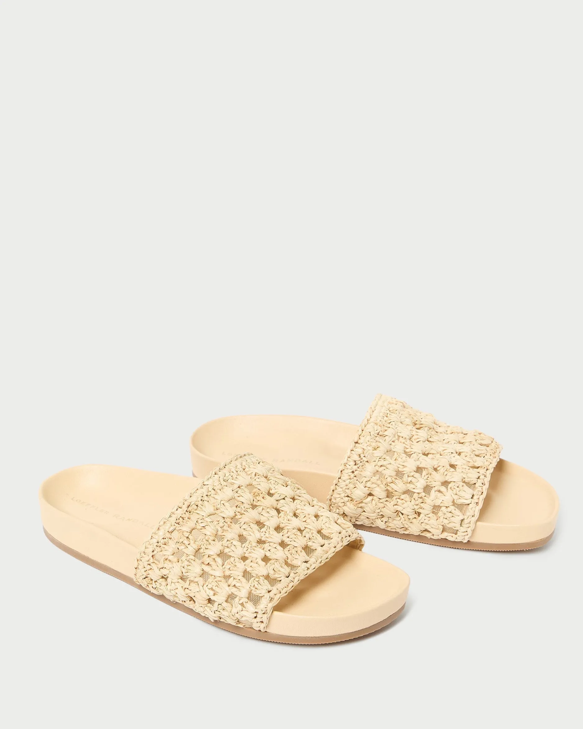 Loeffler Randall Henri Green/White Crochet Raffia Sandal