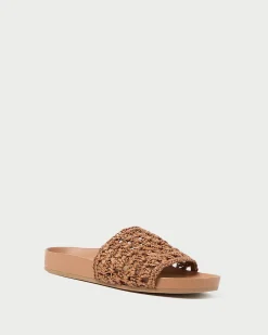 Loeffler Randall Henri Green/White Crochet Raffia Sandal
