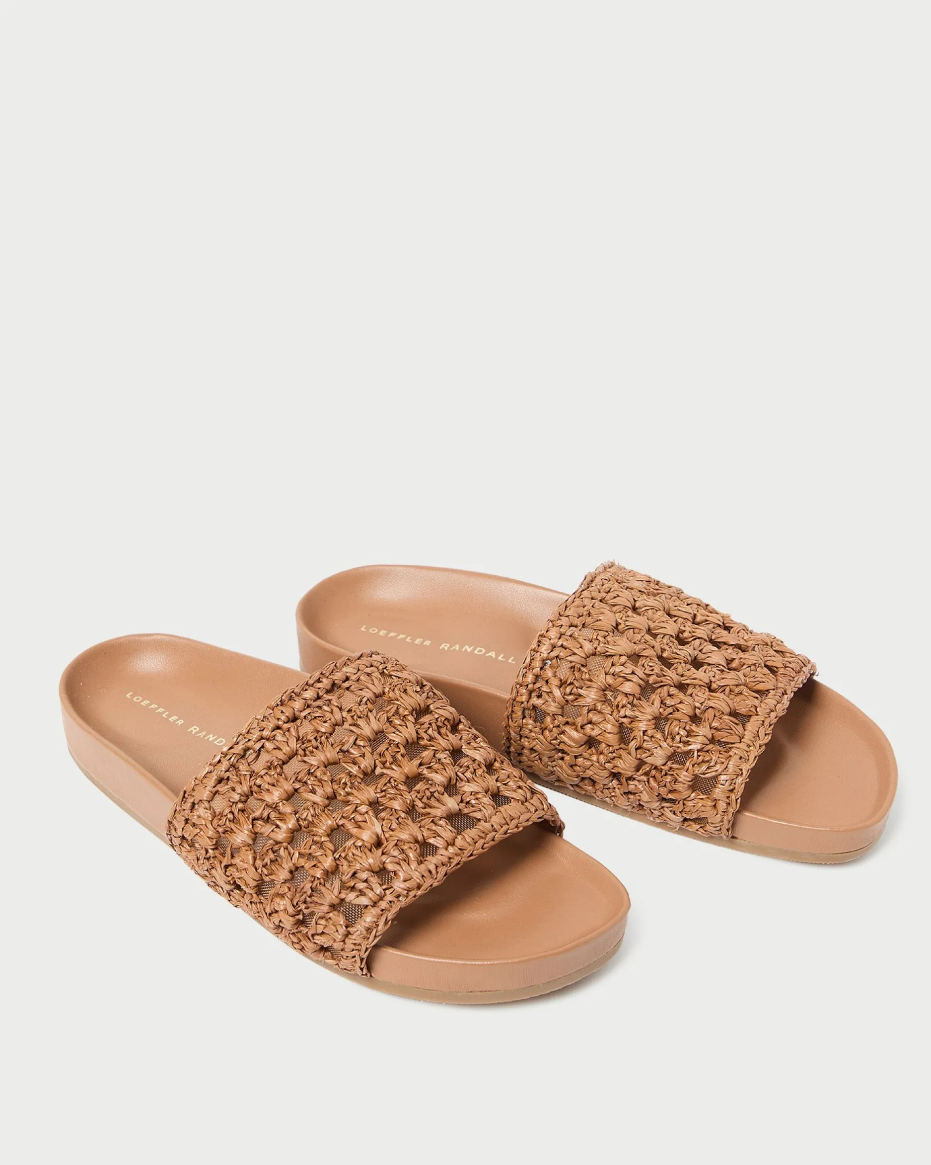 Loeffler Randall Henri Green/White Crochet Raffia Sandal