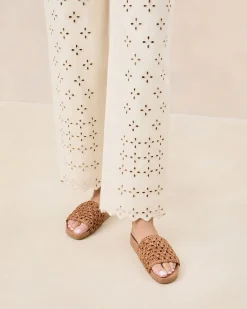 Loeffler Randall Henri Green/White Crochet Raffia Sandal