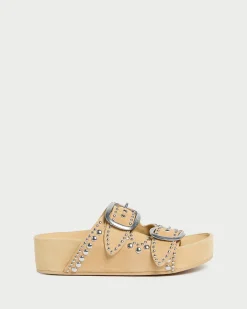 Loeffler Randall Jack Espresso Leather Studded Sandal