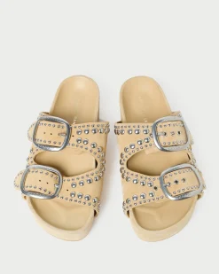 Loeffler Randall Jack Espresso Leather Studded Sandal