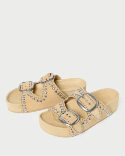 Loeffler Randall Jack Espresso Leather Studded Sandal