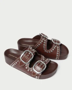 Loeffler Randall Jack Saffron Suede Studded Sandal