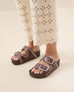 Loeffler Randall Jack Saffron Suede Studded Sandal