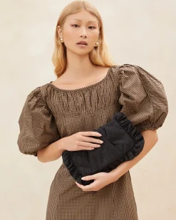 Loeffler Randall Mavis Raffia Ruffle Clutch