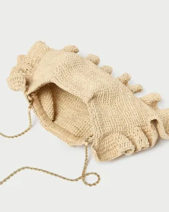 Loeffler Randall Mavis Raffia Ruffle Clutch