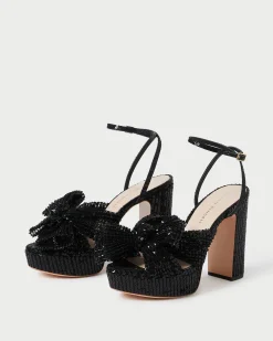 Loeffler Randall Natalia Blue Floral Bow Heel