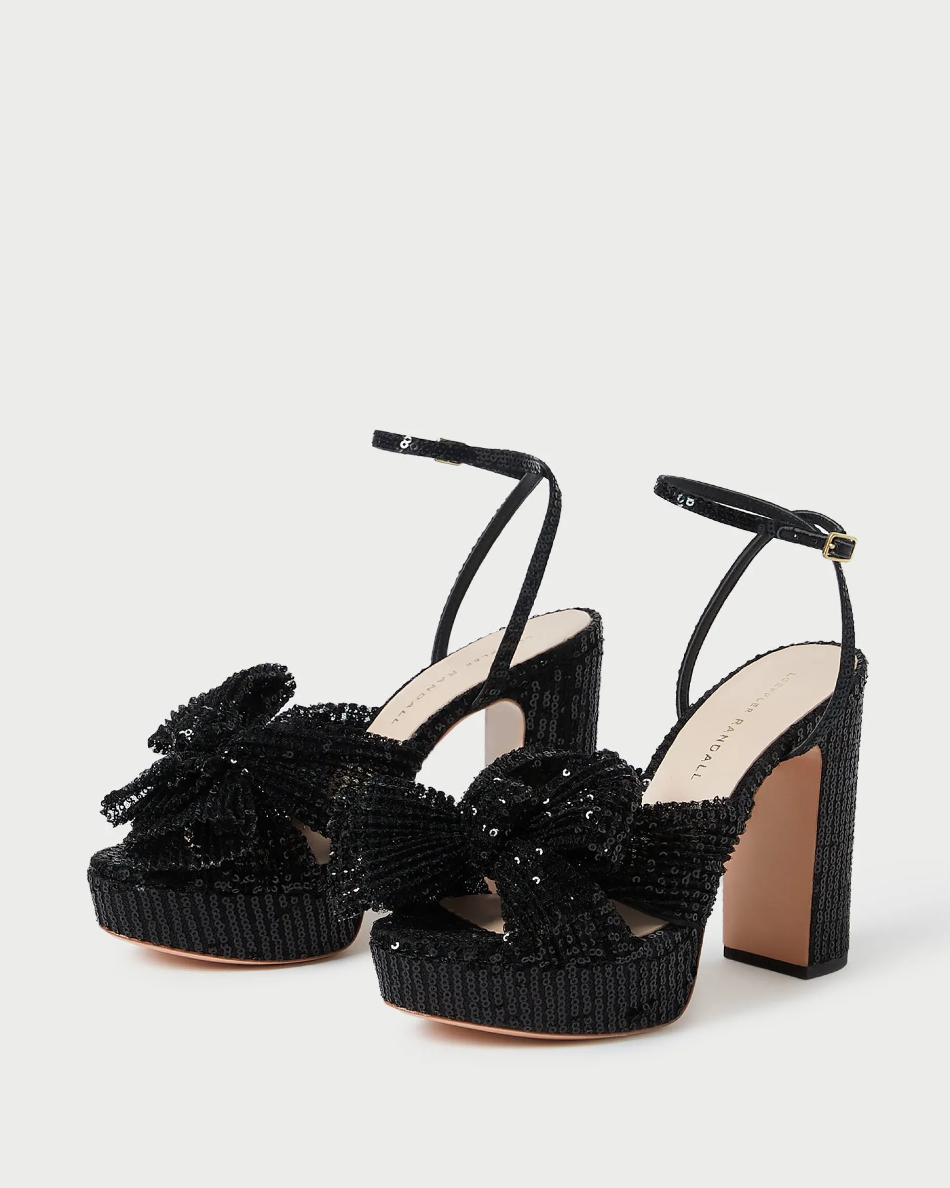 Loeffler Randall Natalia Blue Floral Bow Heel