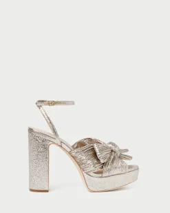 Loeffler Randall Natalia Blue Floral Bow Heel