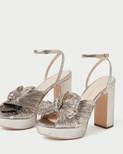 Loeffler Randall Natalia Blue Floral Bow Heel