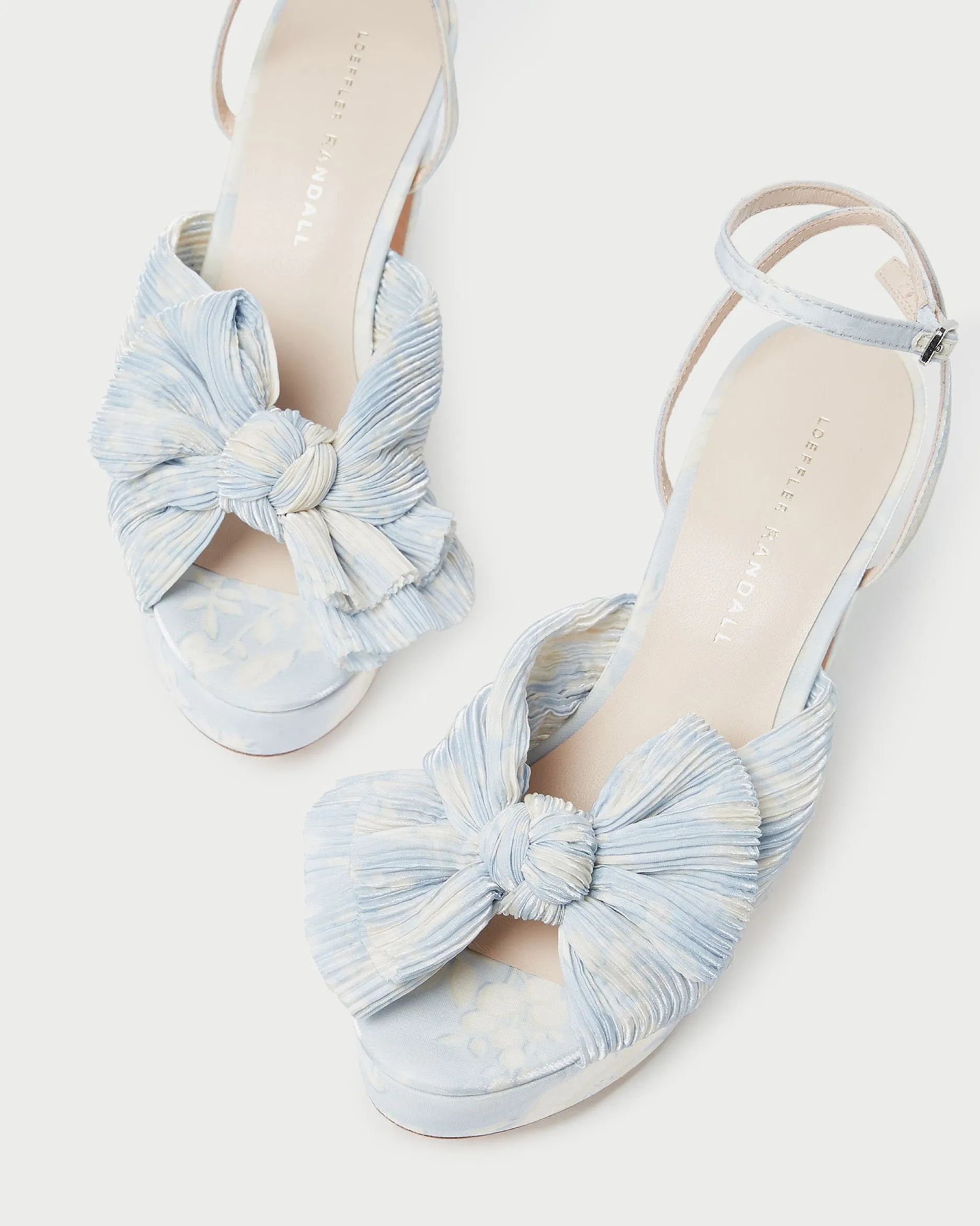 Loeffler Randall Natalia Blue Floral Bow Heel
