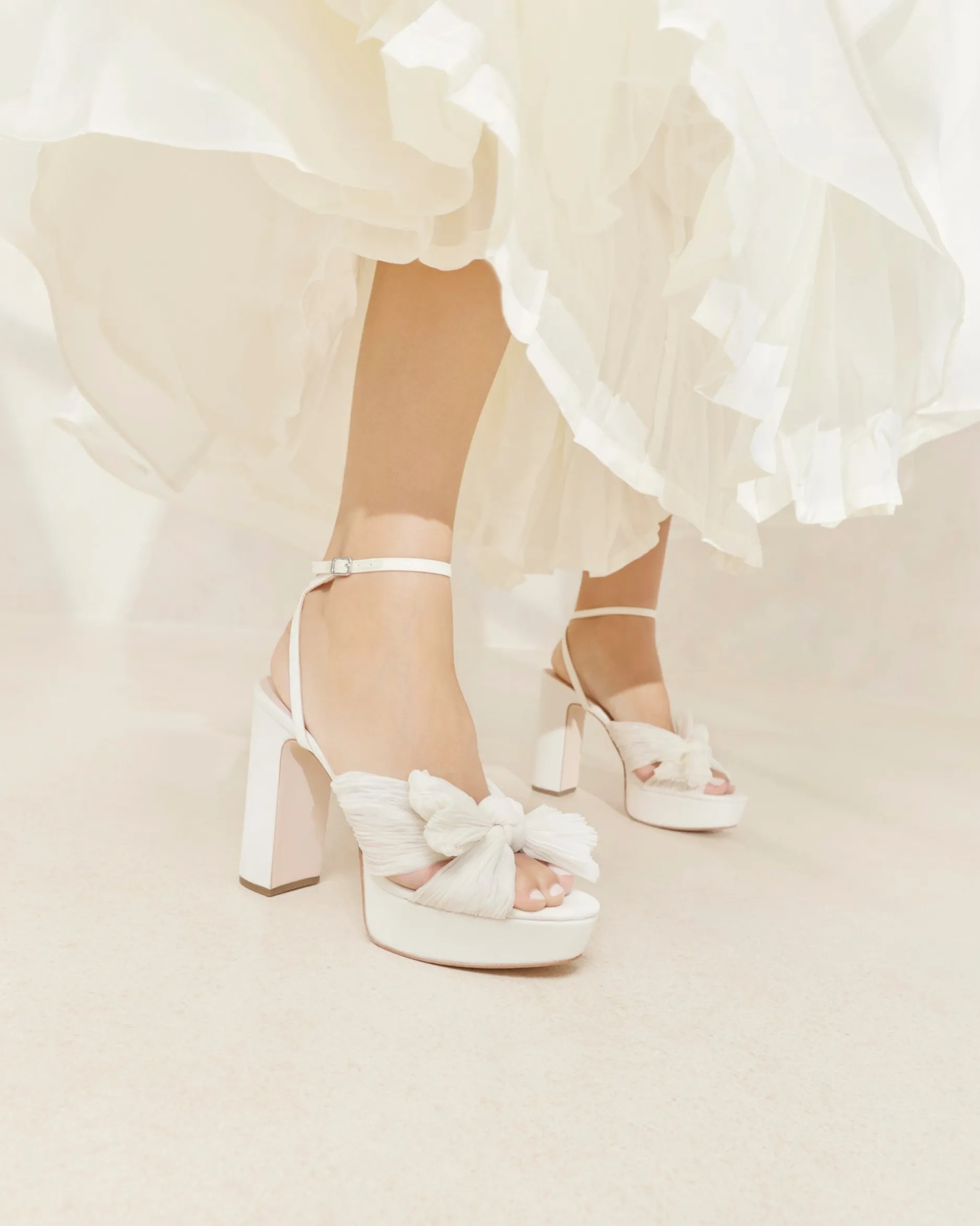 Loeffler Randall Natalia Blue Floral Bow Heel