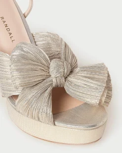 Loeffler Randall Natalia Blue Floral Bow Heel