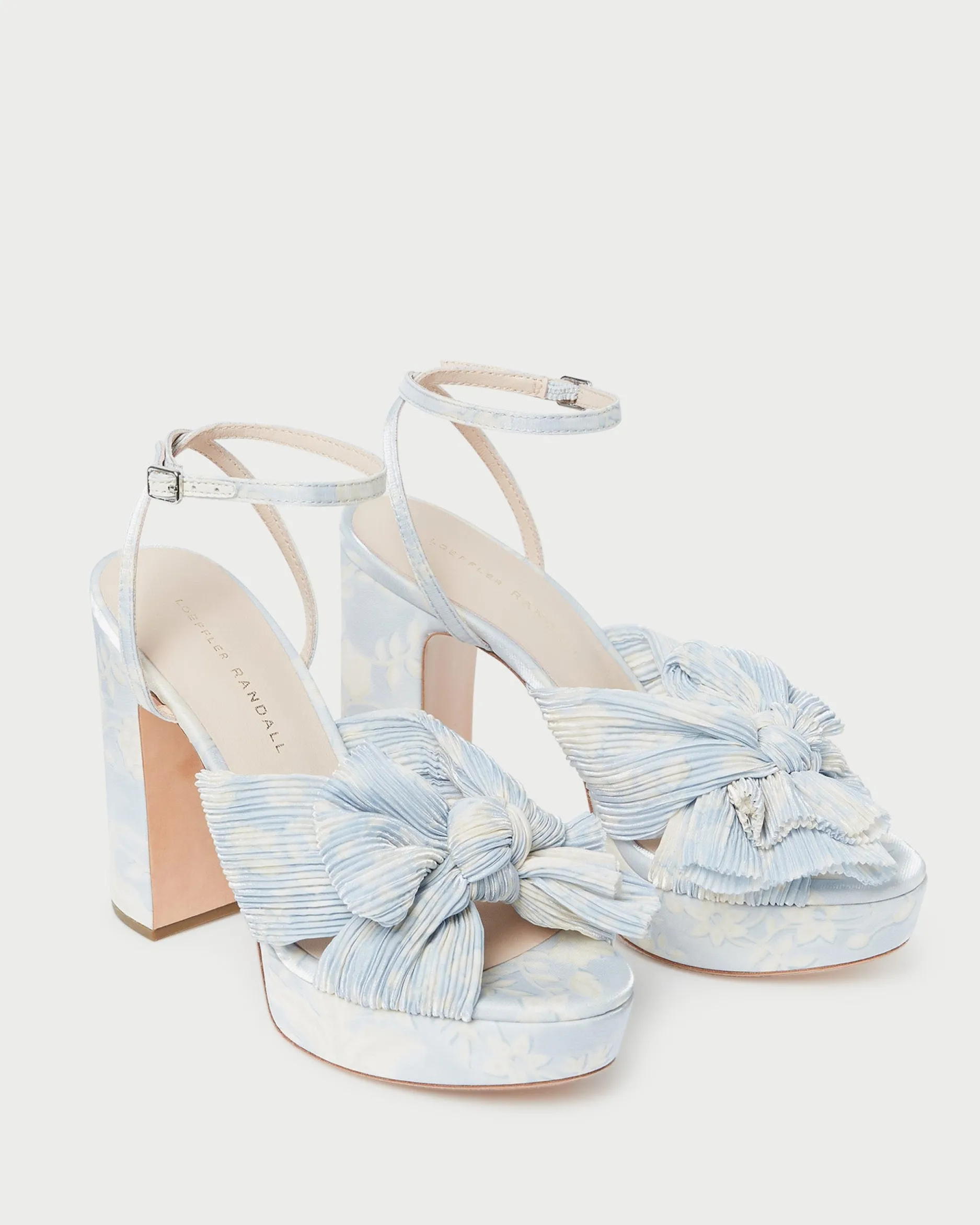 Loeffler Randall Natalia Blue Floral Bow Heel