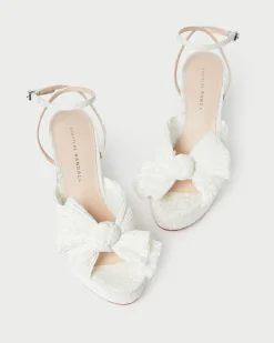 Loeffler Randall Natalia Blue Floral Bow Heel