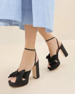 Loeffler Randall Natalia Blue Floral Bow Heel