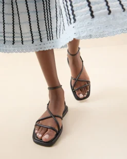 Loeffler Randall Noor Leather Flat Sandal