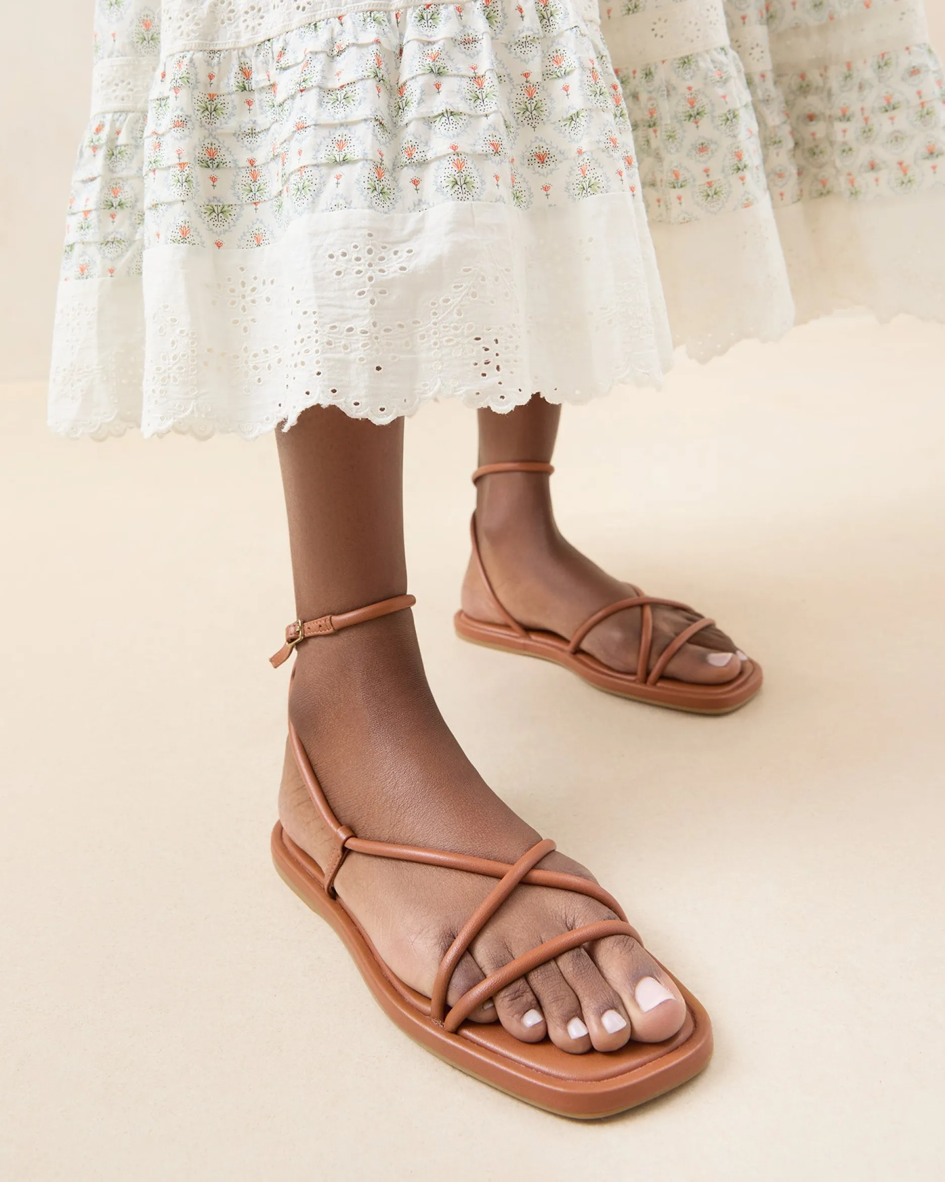Loeffler Randall Noor Leather Flat Sandal