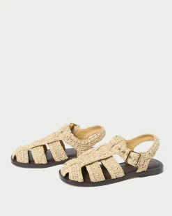Loeffler Randall Sawyer Natural Crochet Caged Sandal