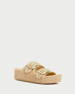 Loeffler Randall Theo Cream Raffia Footbed Sandal