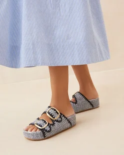 Loeffler Randall Theo Cream Raffia Footbed Sandal