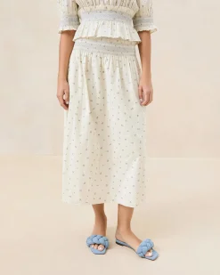 Loeffler Randall Theodora Red Floral Cinched Skirt