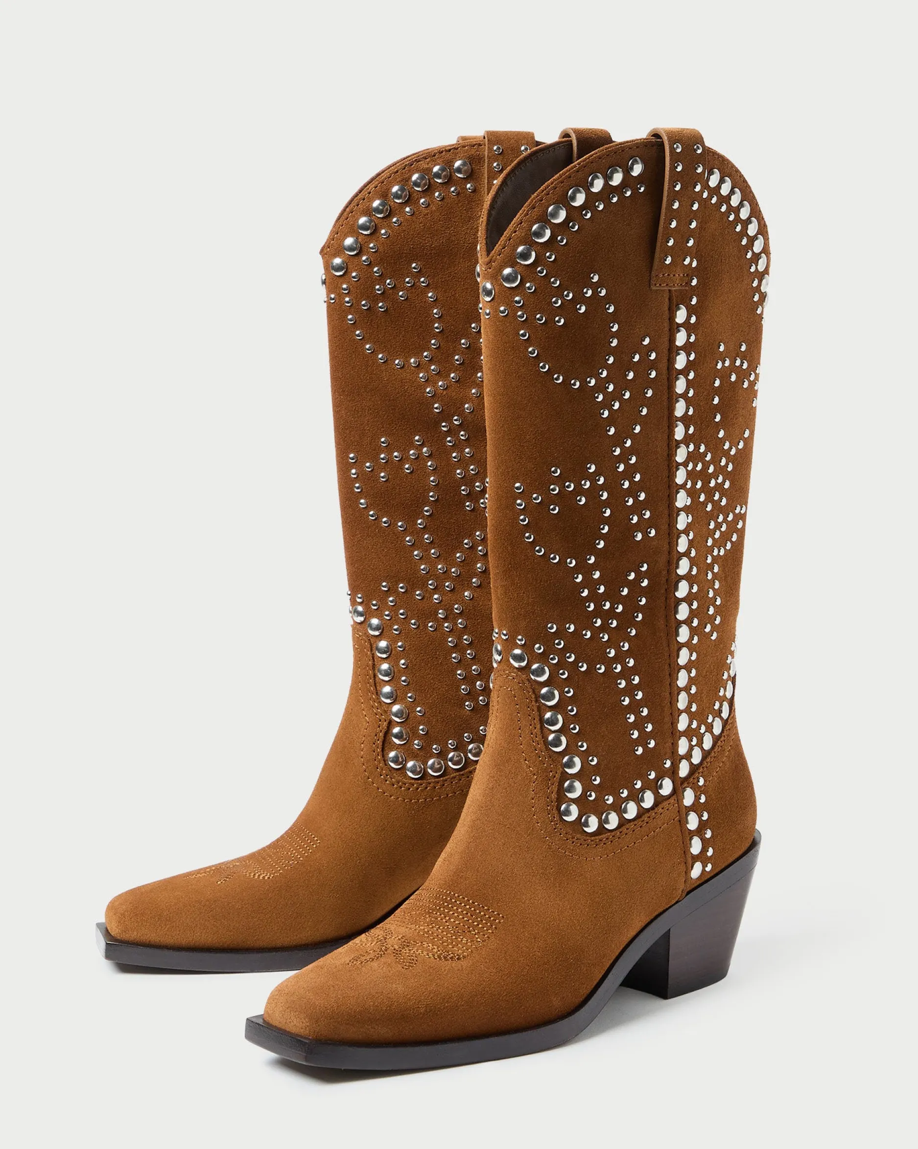 Loeffler Randall Wilder Cacao Studded Suede Boot